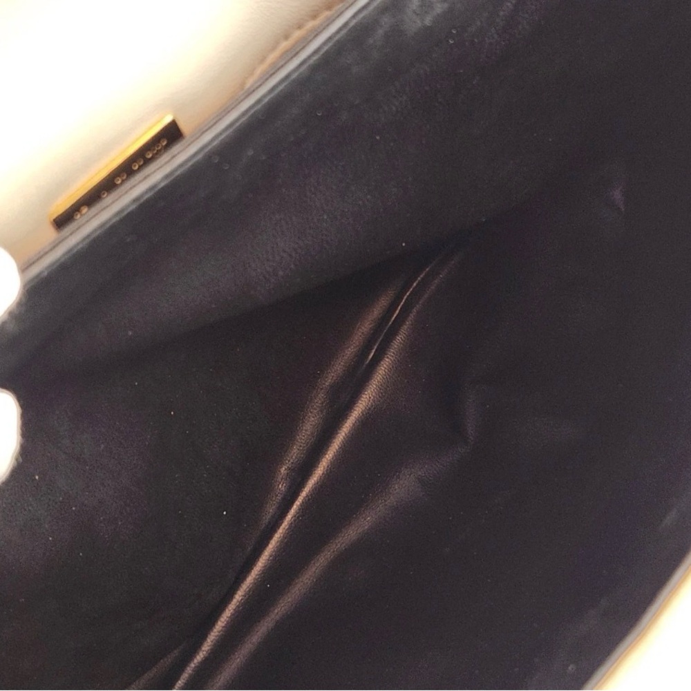 Bally Hand Bag Top Handle Braided Leather Purse Turn Lock Cream and Yellow - Picture 13 of 14